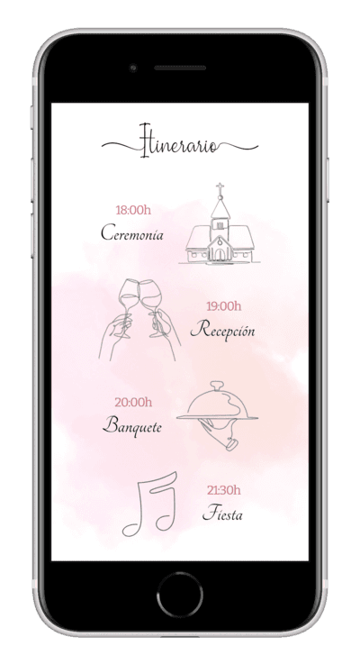 Invitación digital de boda pink personalizada 4