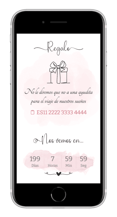 Invitación digital de boda pink personalizada 6