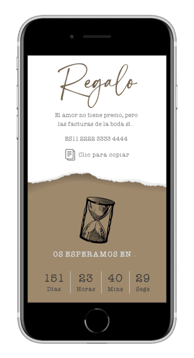 Invitación digital de boda vintage personalizada 6
