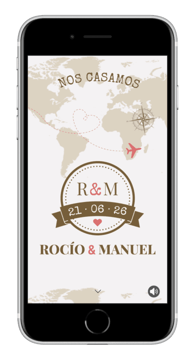 Invitación digital de boda wanderlust personalizada 2