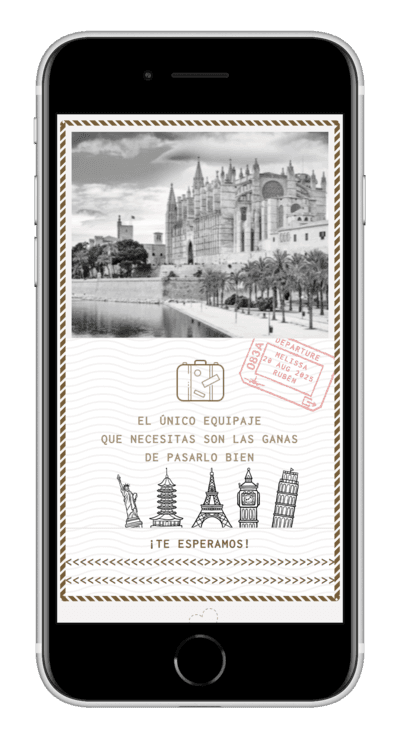 Invitación digital de boda wanderlust personalizada 6
