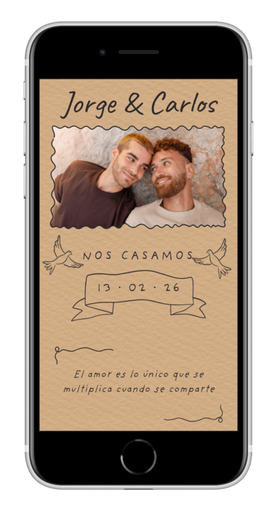 Digital Wedding Invitation kraft customized 2