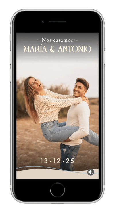 Digital Wedding Invitation waves customized 2