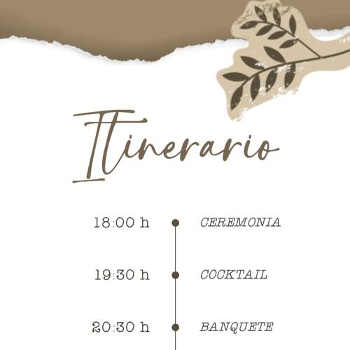 itinerario de boda moderno