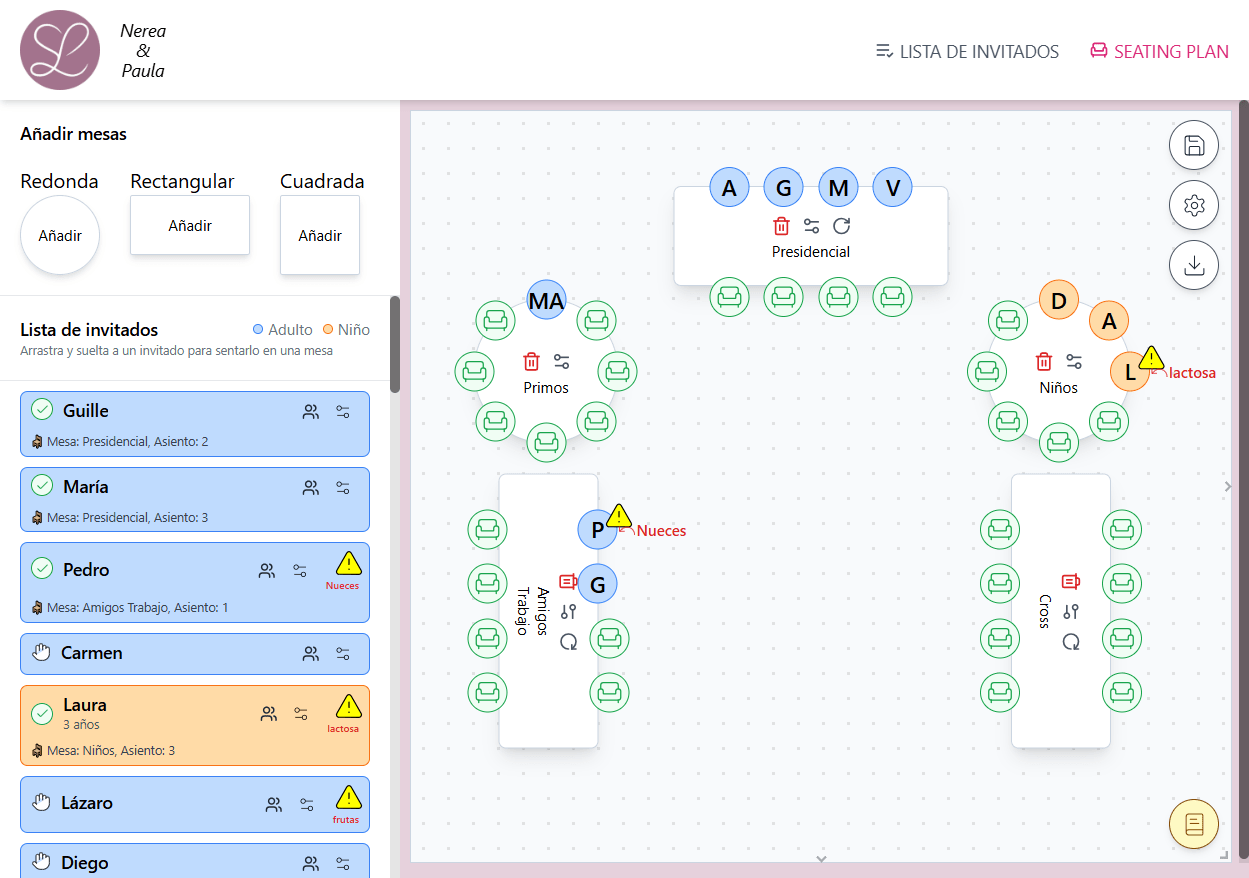 Seating Plan interactivo
